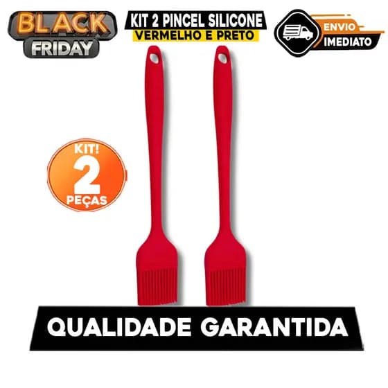 Kit 2 Pincel Silicone 25cm Culinário – Utensílio Para Churrasco, Confeitaria e Cozinha Completa