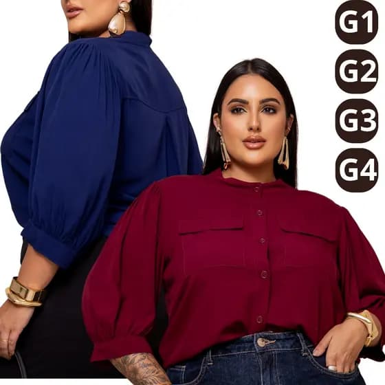 Camisa Social Casual Feminina Liso de Viscolinho. Diversas Cores,Outono,Inverno G1 G2 G3 G4