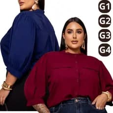 Camisa Social Casual Feminina Liso de Viscolinho. Diversas Cores,Outono,Inverno G1 G2 G3 G4