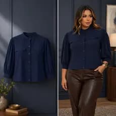 Camisa Feminina Social Lisa Elegante com Botões – Estilo Clássico