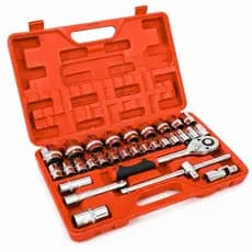 Kit Jogo de Soquetes com Chave Catraca 1/2" 32 Peças Ferramentas