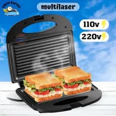 Sanduicheira e Grill Eletrica 750w Antiaderente Multilaser 110v / 127v / 220v Preta