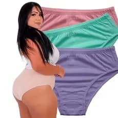 KIT Calçola Feminina Algodão Confortável Sem Costura Cintura Alta Várias Cores e Tamanhos