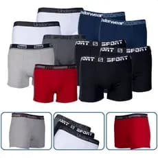 Kit 10 Cuecas Boxer Confortáveis Algodão Premium Sortidas, Moda Masculina Básica, Esporte, Presentes Dia dos Pais