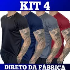Kit 4 Camisetas Dry Fit Masculina - Casual - Treino - Academia - Esportes - Exercícios - Corrida