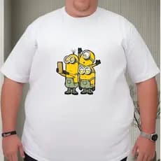 Camiseta Plus Size Estampado Até G5 Gola Redonda Alta Qualidade Lançamento