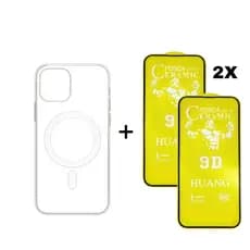 Capa MagSafe + 2x Película Cerâmica Fosca iPhone 11 ao 16 Pro Max | AV
