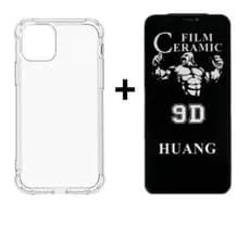 Kit 2em1 Capa TPU + Película Cerâmica Privacidade iPhone X XS 11 12 13 14 15 16 Pro Max | AV