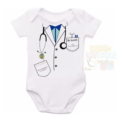 Roupa Body Bebê Personalizado Bebê Medico