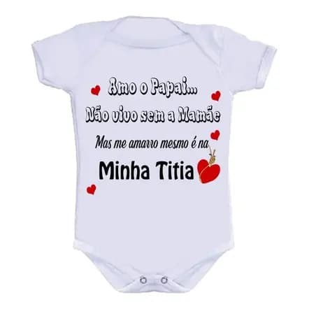 Body Bebê Personalizado Divertido Amarro Na Titia
