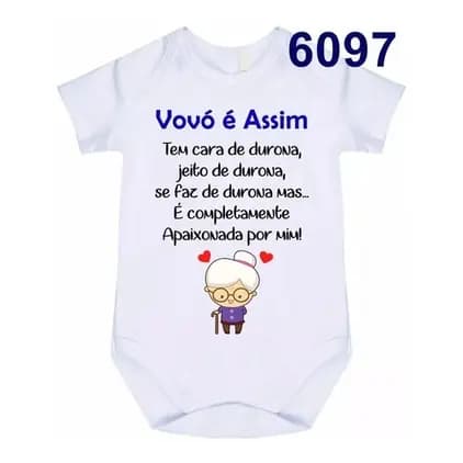 Body Bebê Personalizado Vovó É Assim C- 6097