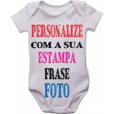 1 Body Bebê Infantil Personalizado Com Nome Frase Estampa