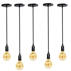 Luminária Pendente Fio Monte seu Kit Lustre Retrô Decorativo Sala Quarto Cozinha