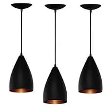 Kit 3 Luminaria Pendente Teto Vegas Luminaria Aluminio Preto Cobre Envio 24hs