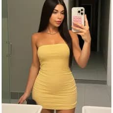 Vestido Feminino Tubinho Curto Tomara que Caia  Duplo Forrado Premium