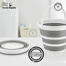 Balde Retratil Dobravel 10L Silicone Resistente Pratico Pequeno Apartamento Lavanderia