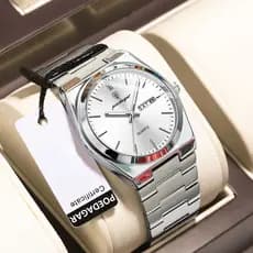 POEDAGAR watch, sports waterproof fashion versatile stainless steel men's watch