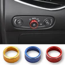 Chevrolet Equinox 2018-2024, Tracker 2017-2019, Spin 2025 botão de controle de luz do carro, capa de anel decorativa