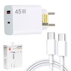 Fonte Carregador Adaptador USB-C 45W Turbo com Cabo 110/220V