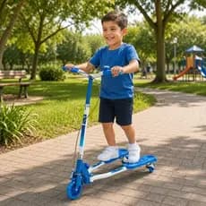 Patinete Infantil Dobrável Azul Compacto Leve Design Moderno Seguro