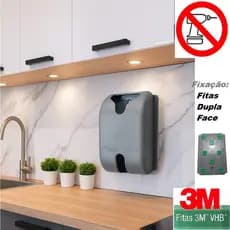 Puxa Saco Cinza Dispenser com Fixação Fita 3M