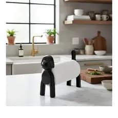 Porta Papel Toalha Dog Cachorro Preto