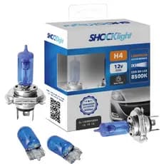 Lampada Para Farol Modelo (Par H4 Super Branca + Par Lâmpada T10 Super Branca )