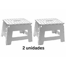 BANQUETA MULTIUSO DOBRAVEL BRANCA RESISTENTE 22CM ALTURA *2 UNIDADES*
