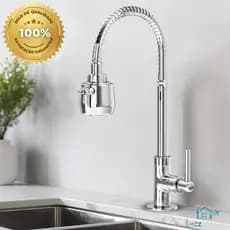 Torneira Gourmet Cozinha Inox Mesa Bancada Pia Flexível Cromada Inox Cromada