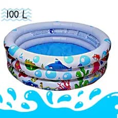 Piscina Infantil Inflável 100 Litros 3 Anéis Para Criança Estampa Fundo Do Mar