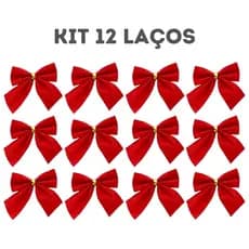 Laço Natalino Kit 12 Unidades Decoração De Natal
