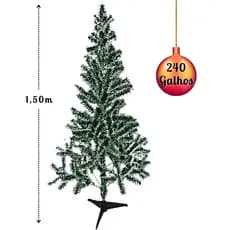 Árvore De Natal Nevada Pinheiro 1,50m Altura Com 240 Galhos Decoração Natalina