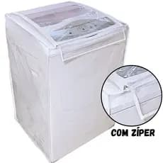 Capa de Máquina de Lavar Transparente Impermeável com Zíper Abertura Superior Todos Modelos Tamanhos