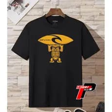 Camiseta Masculina Rip Curl Tropical Tiki De Alta Qualidade Com Logotipo De Prancha De Surf Estampado Praia Casual Manga