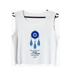 Cropped Regata Feminino Olho Grego Proteção Espiritual Contra Inveja estilo regata verão estampa personalizada