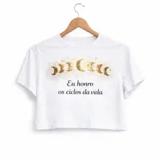 Cropped Feminino Fases da Lua Mística | Estampa Espiritual Bruxaria Moderna cropped verao estampa personalizada