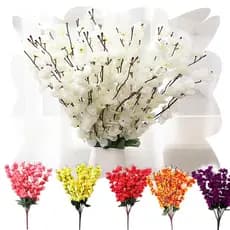2 Buques Pessegueiro Flor Cerejeira Artificial Decoração NFE