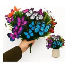 Buquê Borboletas Colorida 40cm Floral Artificial Decoração