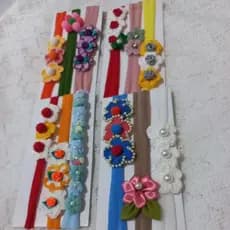 Kit 03 faixinhas de cabelo flores RN faixinhas bebê recém nascido tiaras bebê acessórios de cabelo infantil
