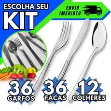 Talher Kit Garfos Facas Colheres Jogo 60 peças Talheres Aço Inox Qualidade Faqueiro Cozinha Louça