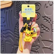 CHAVEIRO ESTILO POKÉMON PIKACHU COM CORDÃO E PINGENTE DECORATIVO