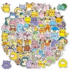 KitS com Adesivos Pokémon Cute Cartoon Stickers Colecionáveis