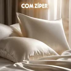 Kit 2 Fronhas de Cetim COM ZÍPER Anti frizz 50 x 70 cm Premium Cabelo Lindo