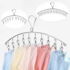 Cabide De Roupa À Prova De Vento De Aço Inoxidável Varal Meia Toalha Bra Secagem Roupas Peg Airer Secador