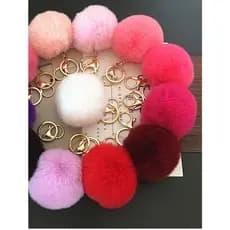 Kit Chaveiro Pompom de Pelúcia Macio Para Pendurar Bolsas, Mochilas, Chave De Casa, Do Carro