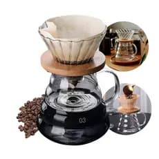 Conjunto Passador De Café Coador Jarro Vidro V60 P/ Cozinha
