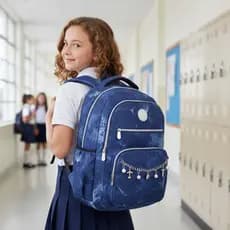 Mochila Premium Escolar Juvenil Espaçosa Moderna Estilo Jeans Volta as Aulas