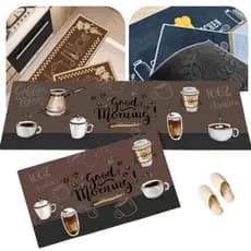 Kit TapetePassadeira Cozinha 2 Peças Estampas Antiderrapante