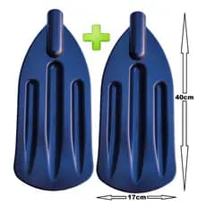 2 Pás De Remo Para Canoa Barco Bote Caiaque Pesca Preta