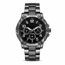 Relógio de Pulso Masculino em Aço Inoxidável Luxuoso, Movimento Quartzo Preciso, Resistente à Água, Estilo Moda Moderno